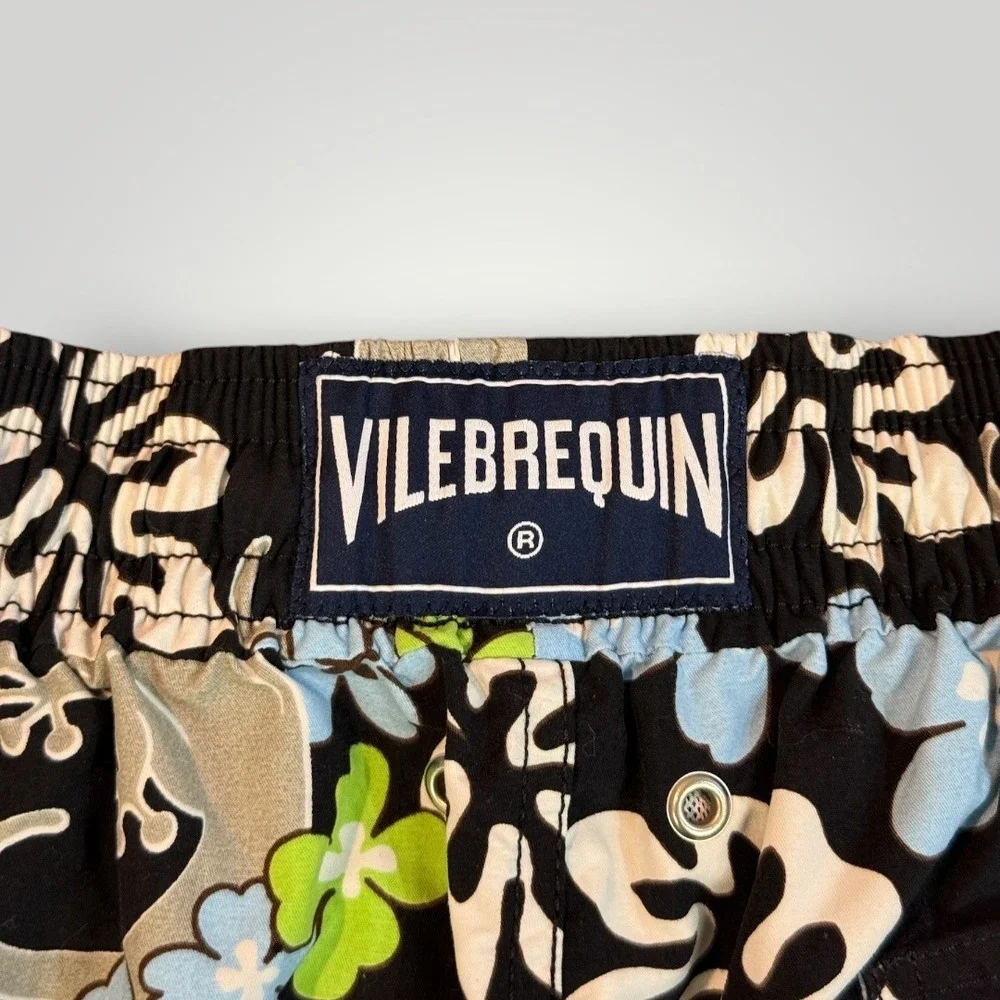 Vilebrequin Boys Swim Trunks Black Gecko Floral Print Size L Kids‎ Shorts